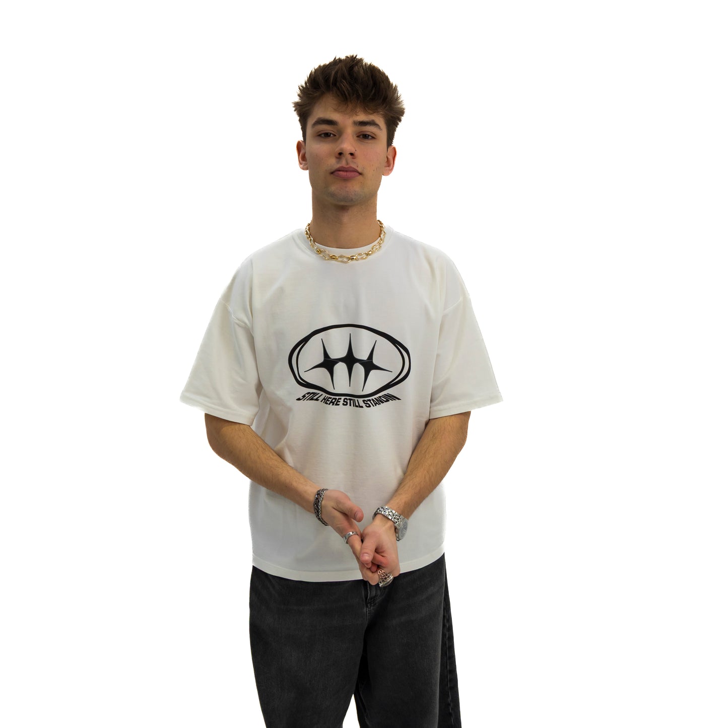 STARS LOGO TEE - BONE WHITE