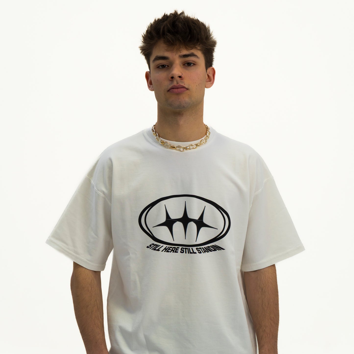 STARS LOGO TEE - BONE WHITE