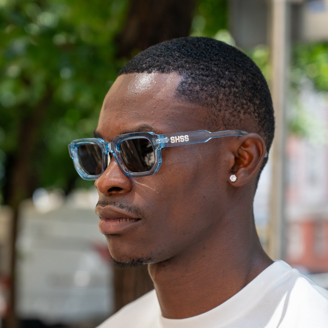 COLORFUL SUNGLASSES - TRANSPARENT BLUE/BROWN