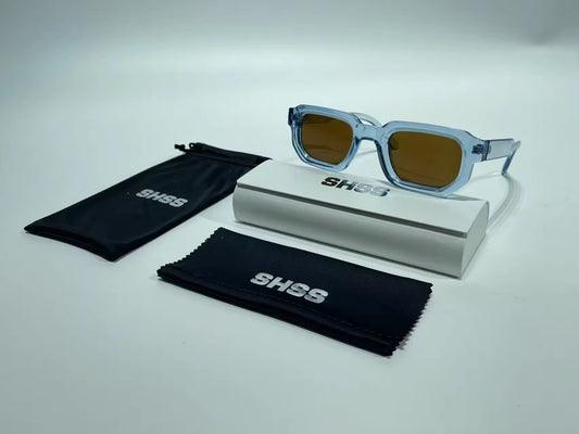 COLORFUL SUNGLASSES - TRANSPARENT BLUE/BROWN
