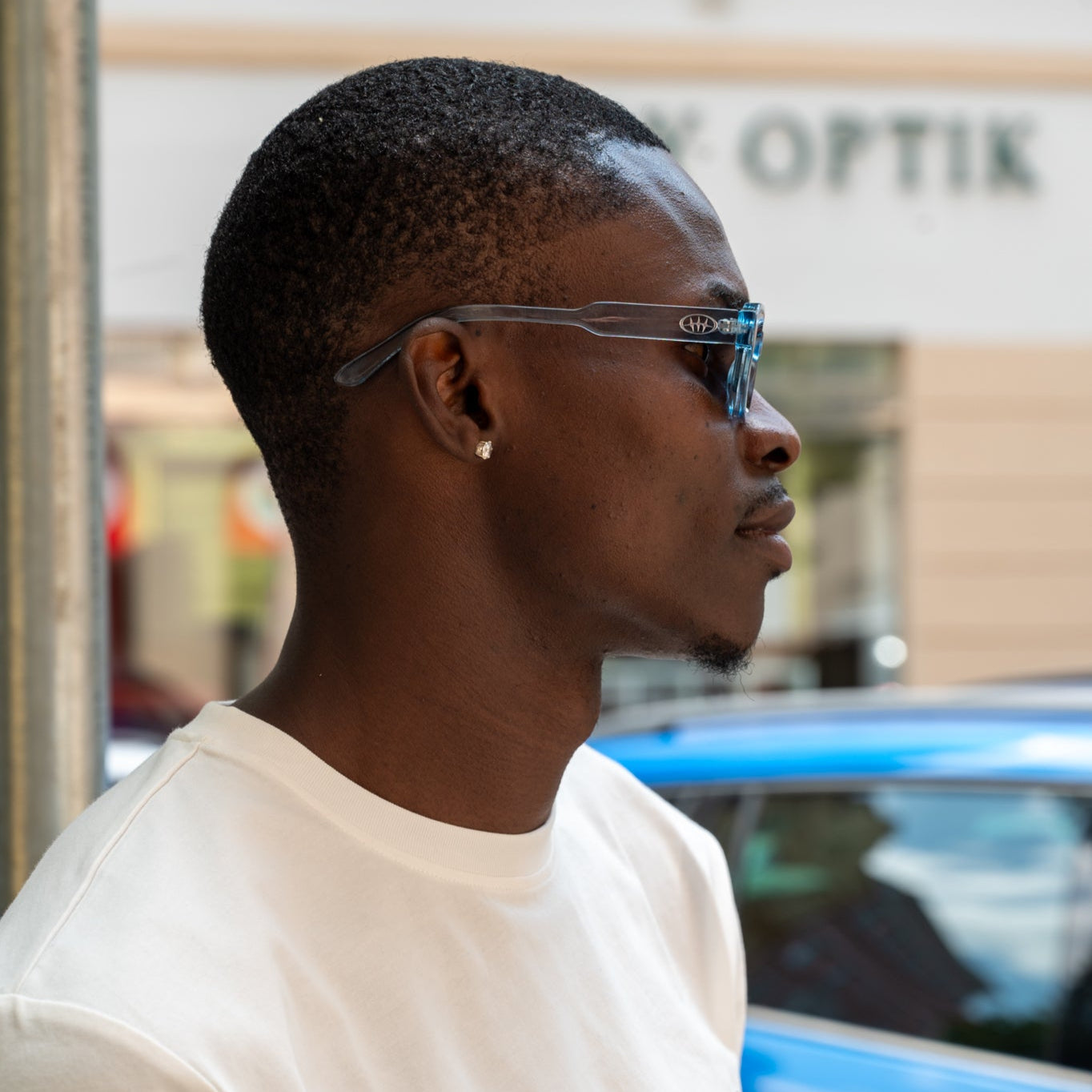 COLORFUL SUNGLASSES - TRANSPARENT BLUE/BROWN
