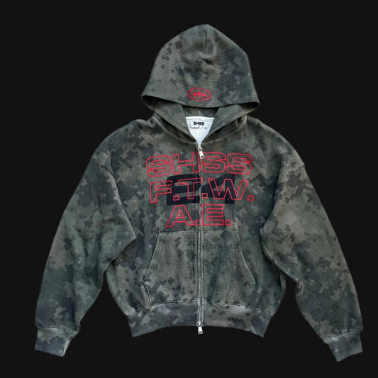 BIG DIGI CAMO ZIP UP HOODIE
