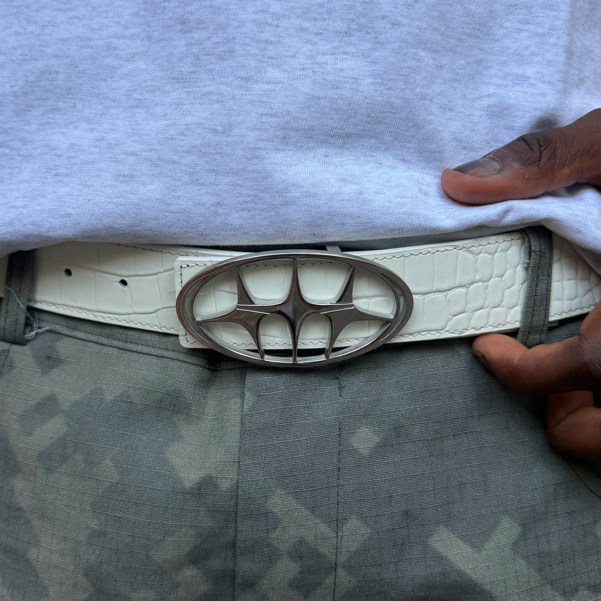 ALLIGATOR BELT WHITE (2in1)