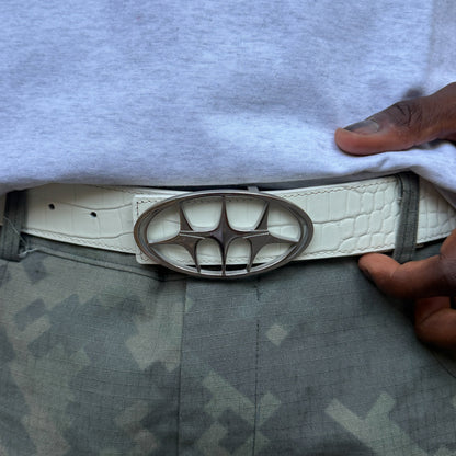 ALLIGATOR BELT WHITE (2in1)